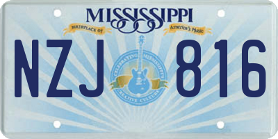 MS license plate NZJ816