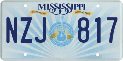 MS license plate NZJ817