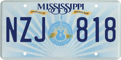 MS license plate NZJ818
