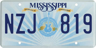 MS license plate NZJ819