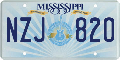 MS license plate NZJ820