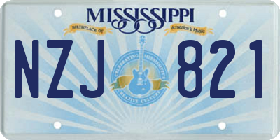 MS license plate NZJ821