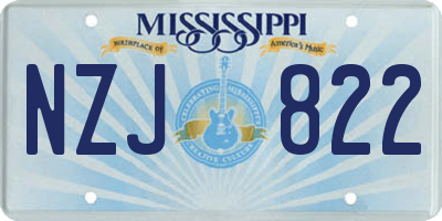 MS license plate NZJ822