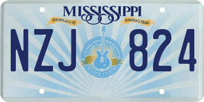 MS license plate NZJ824