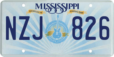 MS license plate NZJ826