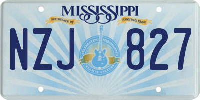 MS license plate NZJ827