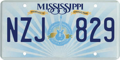 MS license plate NZJ829