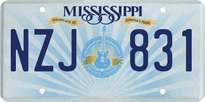 MS license plate NZJ831