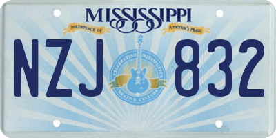 MS license plate NZJ832