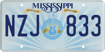 MS license plate NZJ833