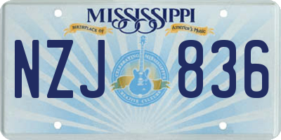 MS license plate NZJ836