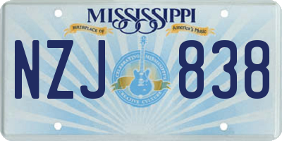 MS license plate NZJ838