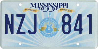 MS license plate NZJ841