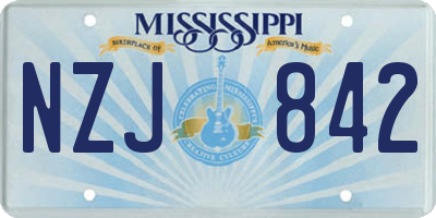 MS license plate NZJ842