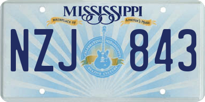 MS license plate NZJ843