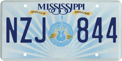 MS license plate NZJ844