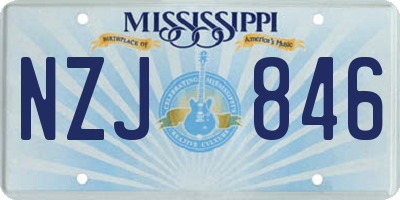 MS license plate NZJ846