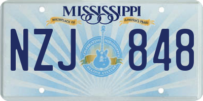 MS license plate NZJ848