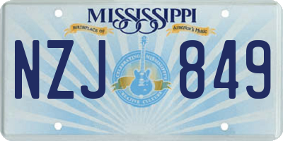 MS license plate NZJ849