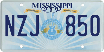 MS license plate NZJ850