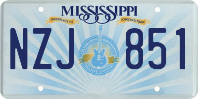 MS license plate NZJ851