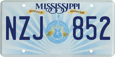 MS license plate NZJ852