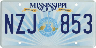 MS license plate NZJ853