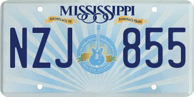 MS license plate NZJ855