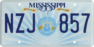 MS license plate NZJ857