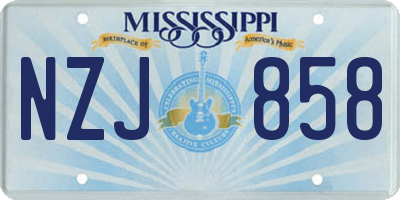 MS license plate NZJ858