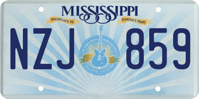 MS license plate NZJ859