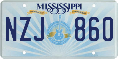 MS license plate NZJ860