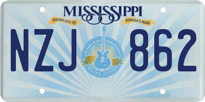 MS license plate NZJ862