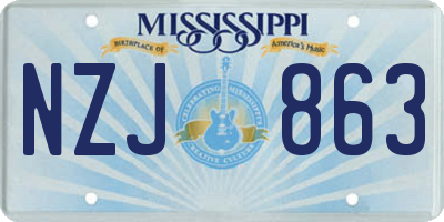 MS license plate NZJ863