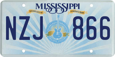 MS license plate NZJ866