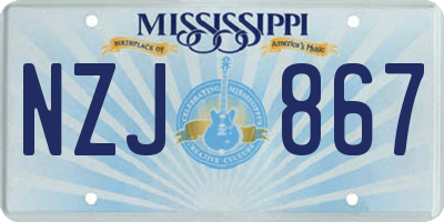 MS license plate NZJ867