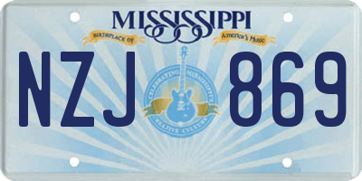 MS license plate NZJ869