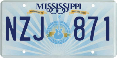 MS license plate NZJ871