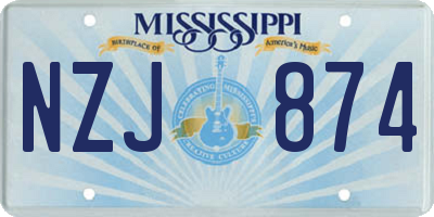 MS license plate NZJ874