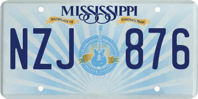 MS license plate NZJ876