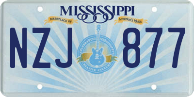 MS license plate NZJ877