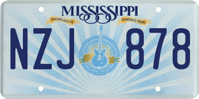 MS license plate NZJ878