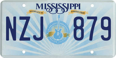 MS license plate NZJ879
