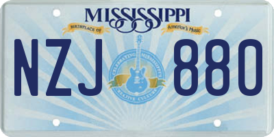 MS license plate NZJ880