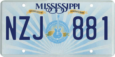 MS license plate NZJ881