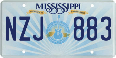 MS license plate NZJ883