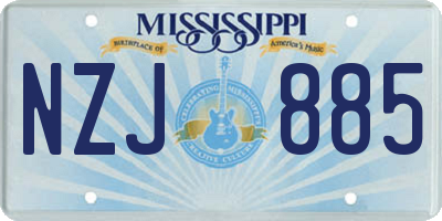 MS license plate NZJ885