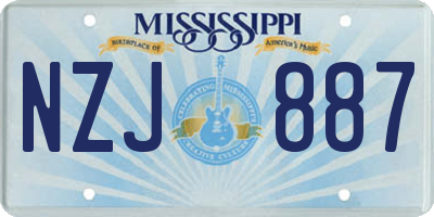 MS license plate NZJ887