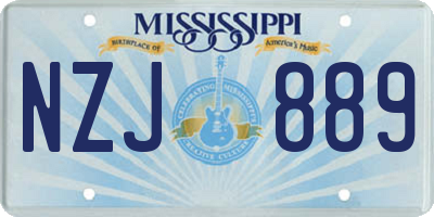 MS license plate NZJ889