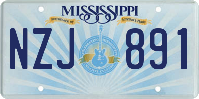 MS license plate NZJ891